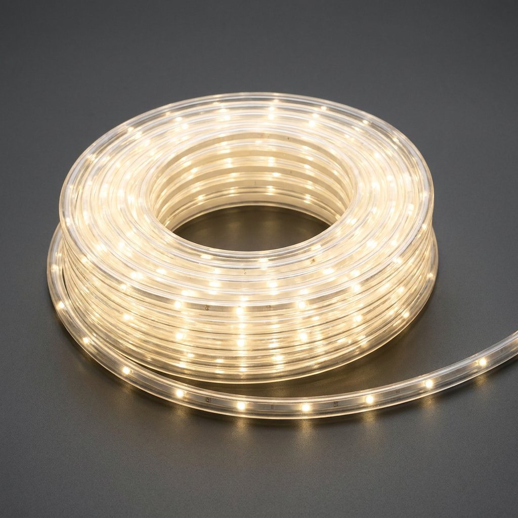 Светодиодный Дюралайт Ø10 мм Белый 24В, 36 LED/м, Свечение 360°, IP65, Бухта 100м